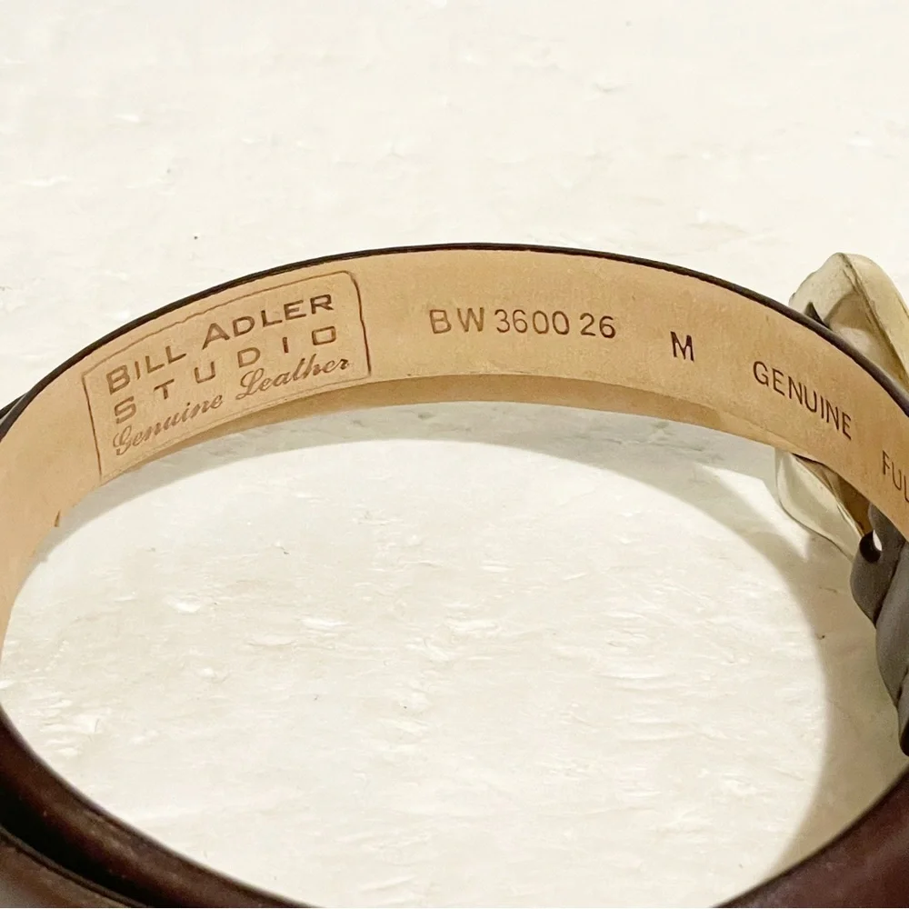 Bill Adler Studio Size Medium Brown Leather Golf Charms Skinny Womens Belt‎
